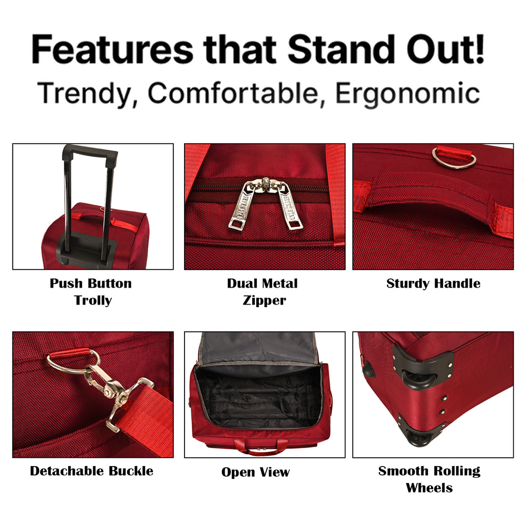 Seven Star 60 L Strolley Duffle Bag with Printed Stripes