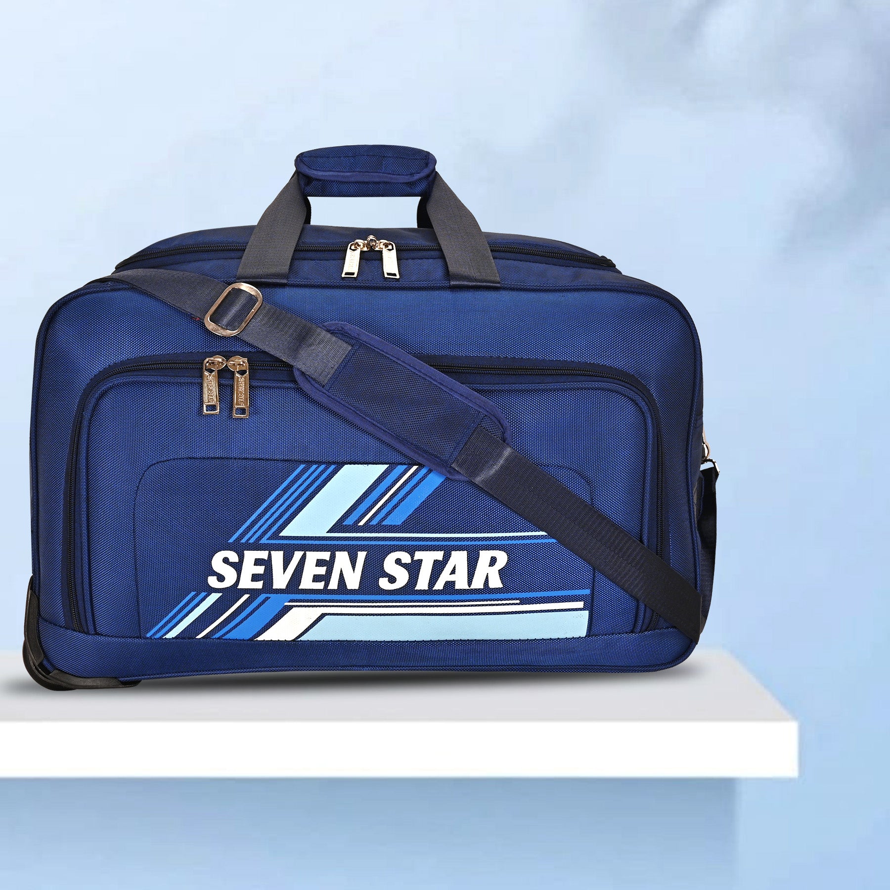 Seven Star 60 L Strolley Duffle Bag with Printed Stripes