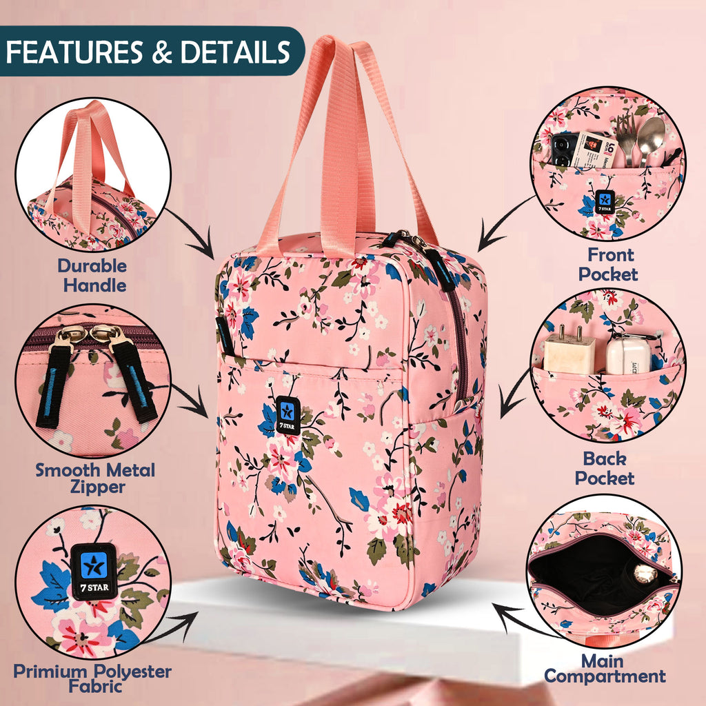 Seven Star Floral Lunch Bag - Stylish, Spacious & Smartly Designed for School and Office for Men and Women