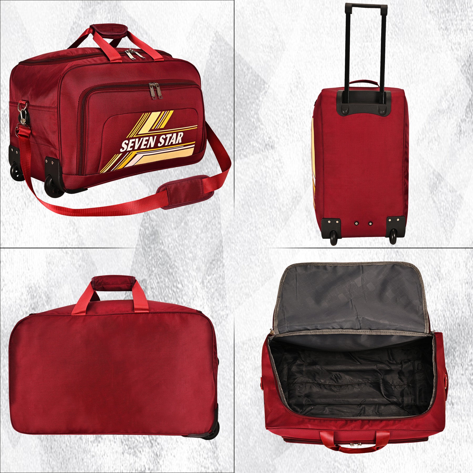 Seven Star 60 L Strolley Duffle Bag with Printed Stripes