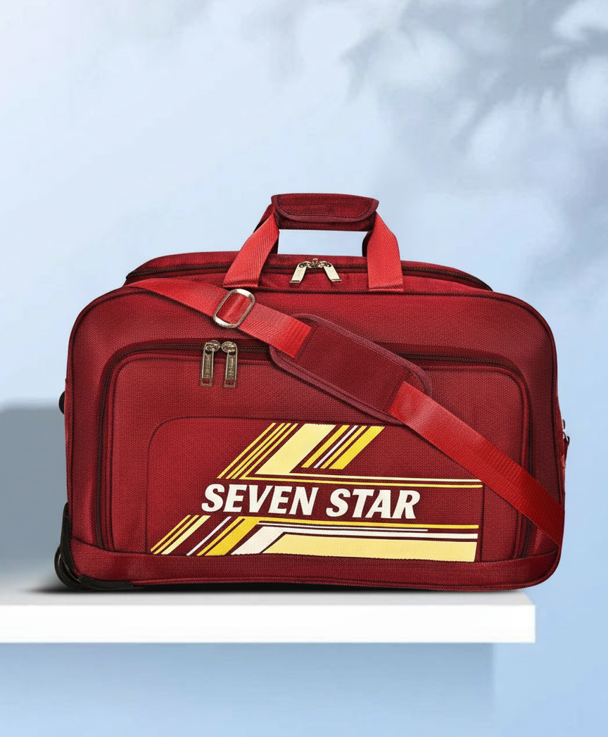 Seven Star 60 L Strolley Duffle Bag with Printed Stripes