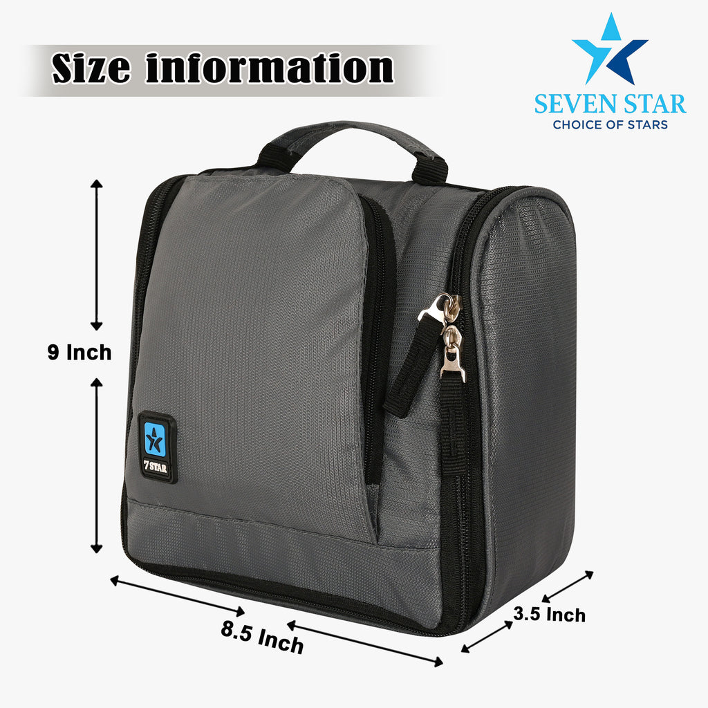 Seven Star Travel Toiletry Kit, Makeup Cosmetics Bag, Shaving Kit Pouch, for Men & Women